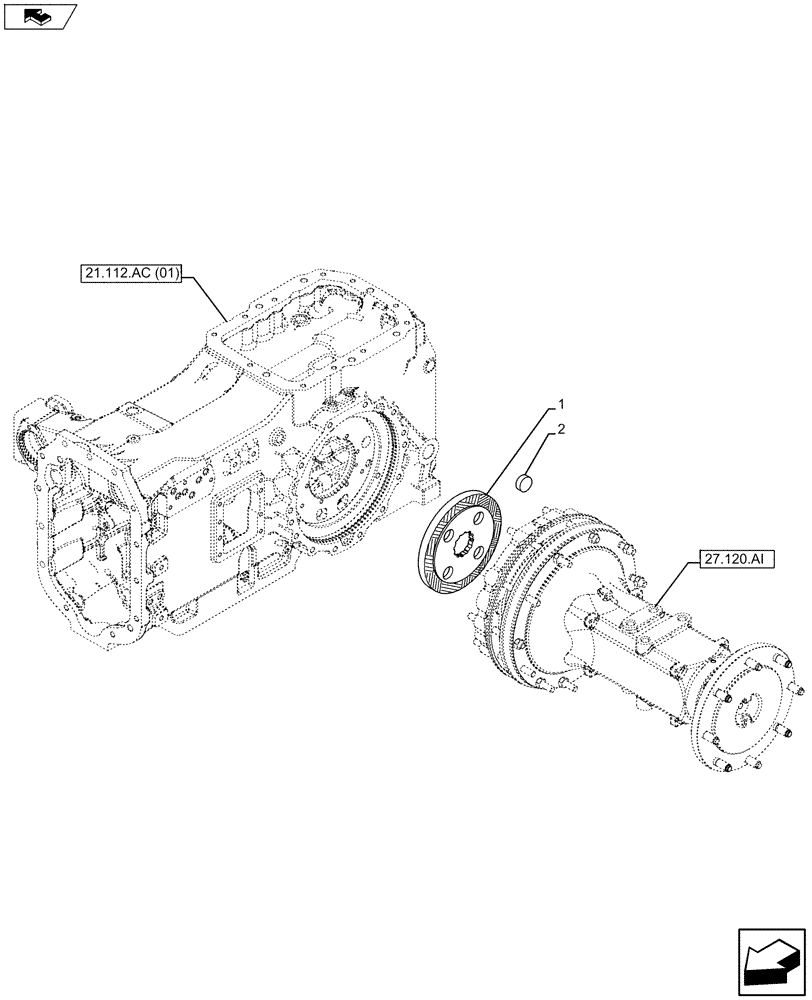 Схема запчастей Case IH MAXXUM 110 - (33.202.AK[01]) - VAR - 390283 - REAR AXLE, BRAKE DISC (33) - BRAKES & CONTROLS