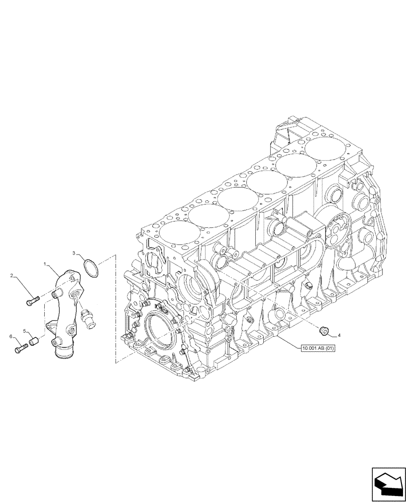 Схема запчастей Case IH F2CFA613A E001 - (10.400.AP[01]) - COOLANT LINES (10) - ENGINE