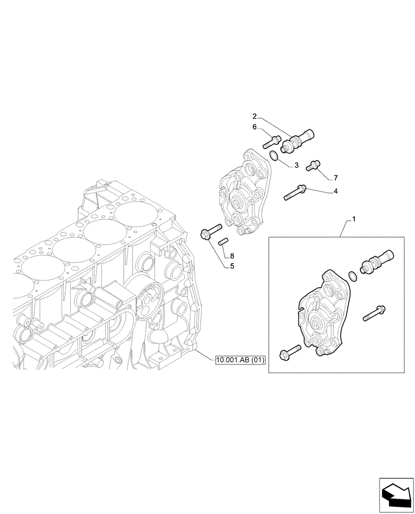 Схема запчастей Case IH F2CFA613A E001 - (10.304.AC) - OIL PUMP (10) - ENGINE