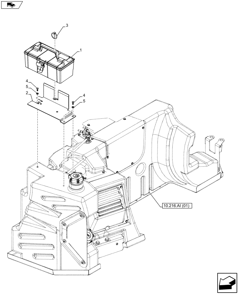 Схема запчастей Case IH MAXXUM 130 - (88.100.AH) - VAR - 331619, 335937, 391610 - STANDARD , TOOL BOX (88) - ACCESSORIES