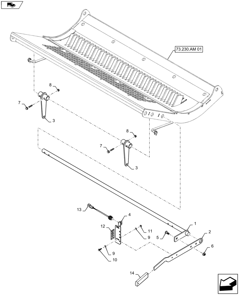 Схема запчастей Case IH 7230 - (73.230.AP[01]) - LINKAGE, KNIFE HOLDER, MECHANICAL (73) - RESIDUE HANDLING