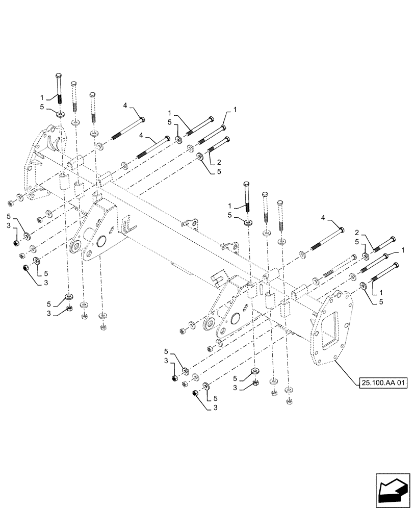 Схема запчастей Case IH 8240 - (25.400.AD[02]) - VAR - 722776, 425403, 722775, 425402, 425215, 722028, 722774 - MOUNTING, FRONT AXLE (25) - FRONT AXLE SYSTEM