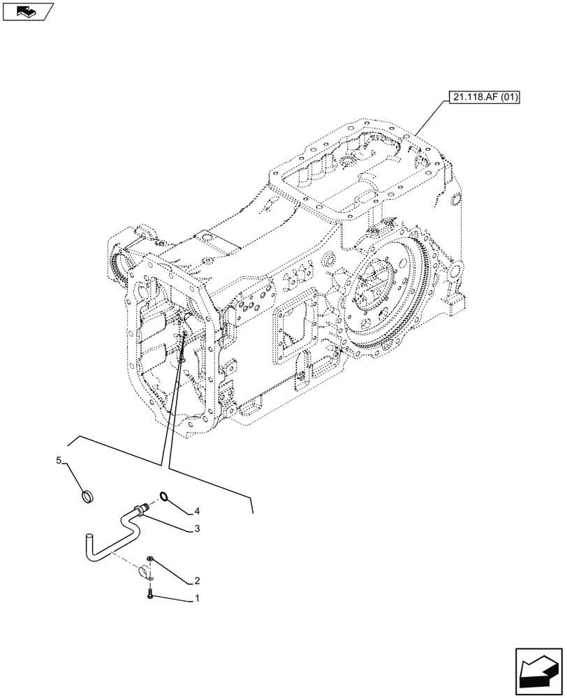 Схема запчастей Case IH MAXXUM 130 - (27.100.AI[05]) - VAR - 390283 - REAR AXLE, HOUSING, TUBE (27) - REAR AXLE SYSTEM