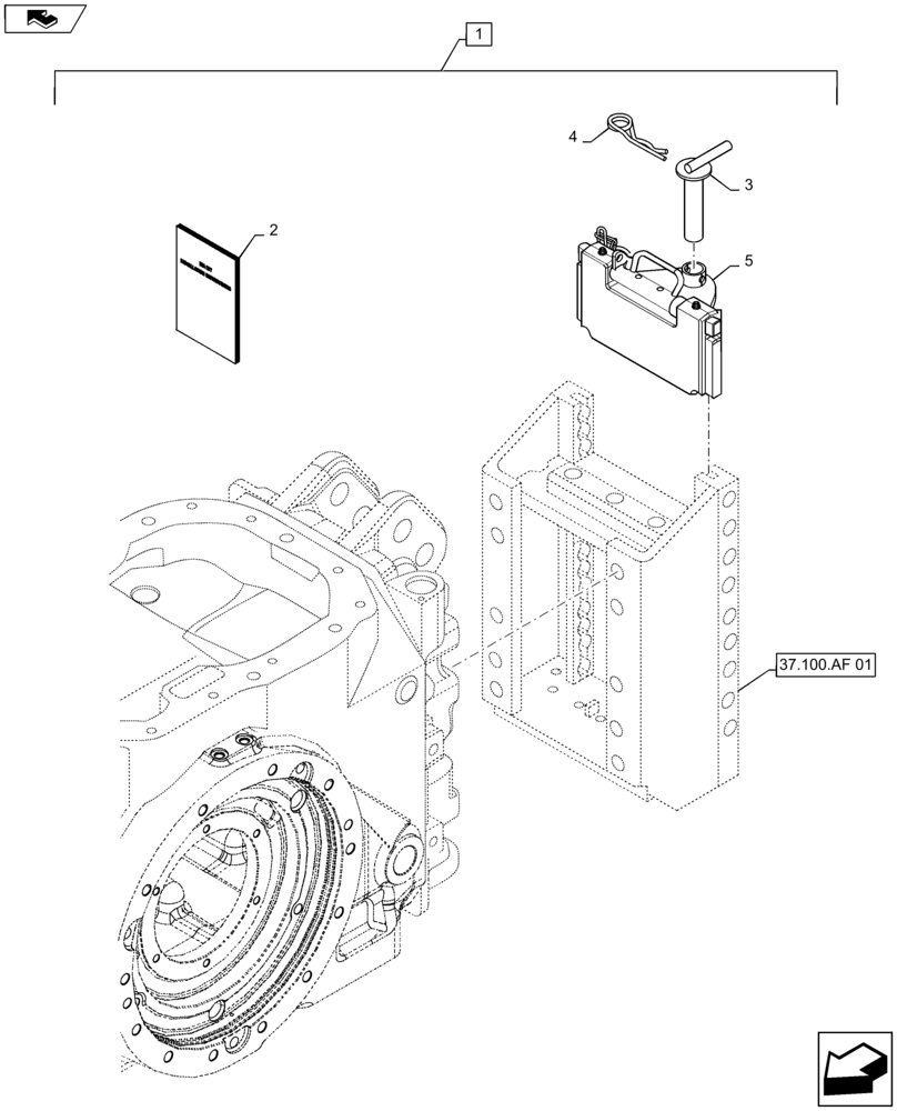 Схема запчастей Case IH MAXXUM 120 - (88.100.37[01]) - DIA KIT - SLIDER TOW HOOK WITH FIXED C TYPE COUPLING - 28MM (88) - ACCESSORIES