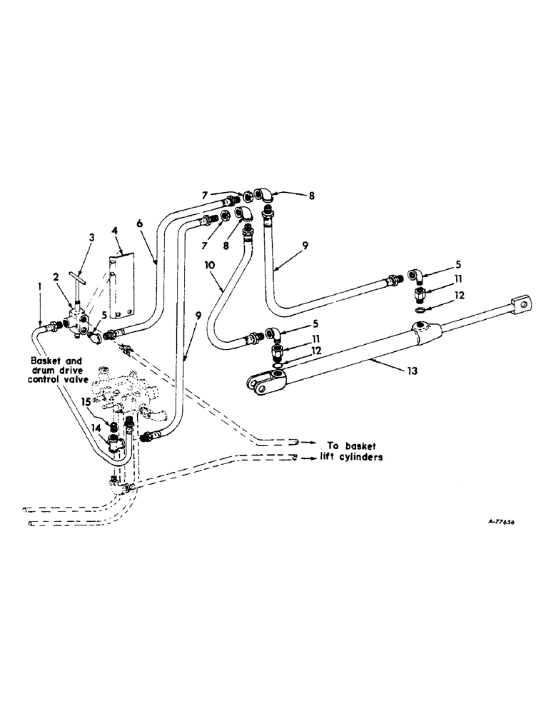 Схема запчастей Case IH 414 - (098) - BASKET DISTRIBUTOR ATTACHMENT, HYDRAULIC LINES AND CONNECTIONS (35) - HYDRAULIC SYSTEMS