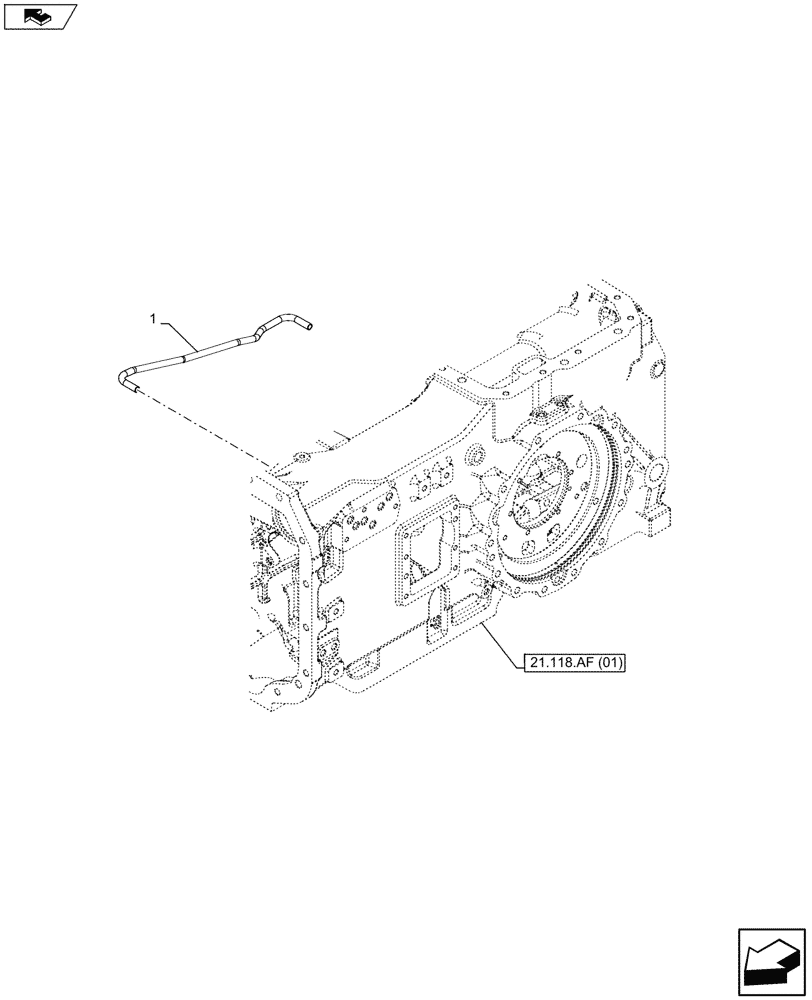 Схема запчастей Case IH MAXXUM 110 - (27.106.AN) - VAR - 390283 - DIFFERENTIAL LOCK OIL RETURN PIPE (27) - REAR AXLE SYSTEM