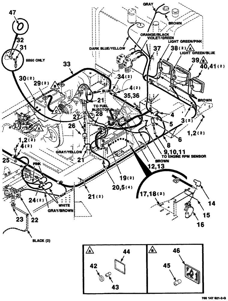 Схема запчастей Case IH 8860HP - (04-30) - ENGINE WIRING ASSEMBLY (CONTINUED) (55) - ELECTRICAL SYSTEMS