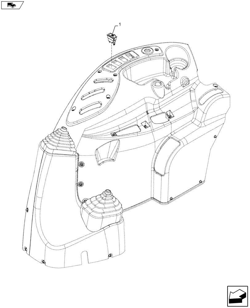 Схема запчастей Case IH FARMALL 85C - (55.405.CH[02]) - VAR - 743584, 392756 - BEACON SWITCH, W/O CAB (55) - ELECTRICAL SYSTEMS