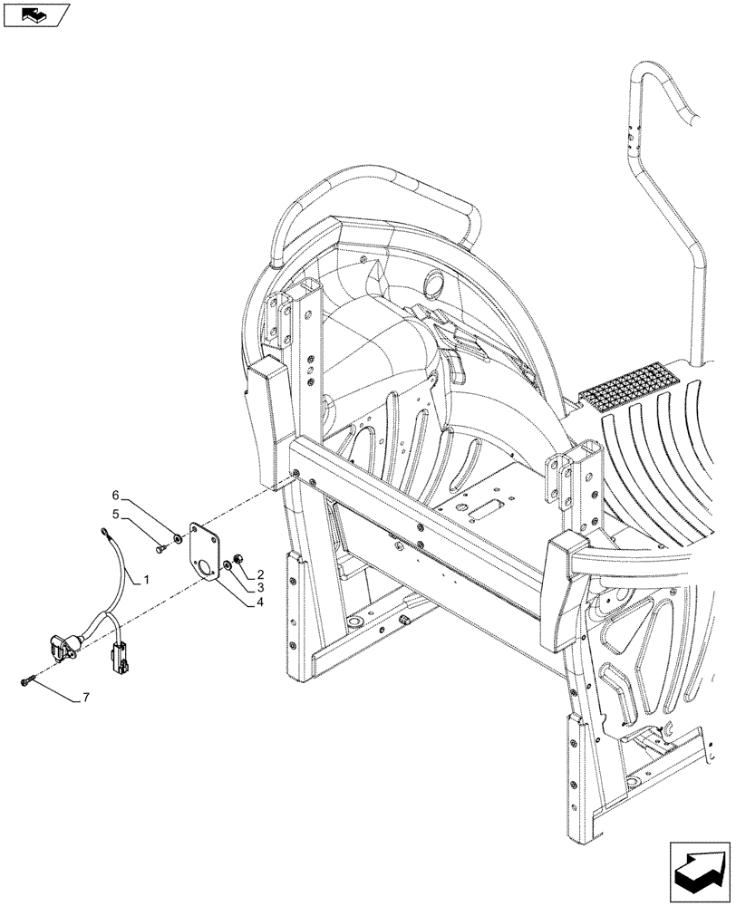 Схема запчастей Case IH FARMALL 85C - (55.510.BM[07]) - VAR - 743584 - POWER SOCKET, W/O CAB, ISO (55) - ELECTRICAL SYSTEMS