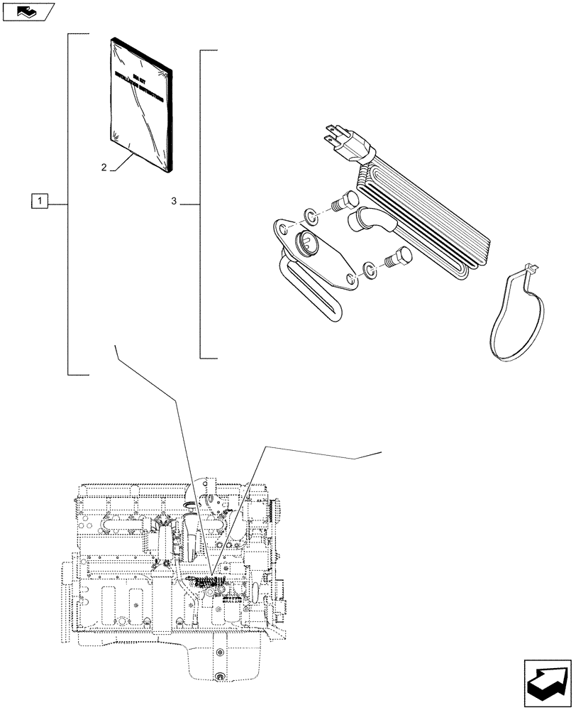 Схема запчастей Case IH STEIGER 435 - (88.055.01) - DIA KIT, COLD START - BLOCK HEATER LOW FREQUENCY (88) - ACCESSORIES