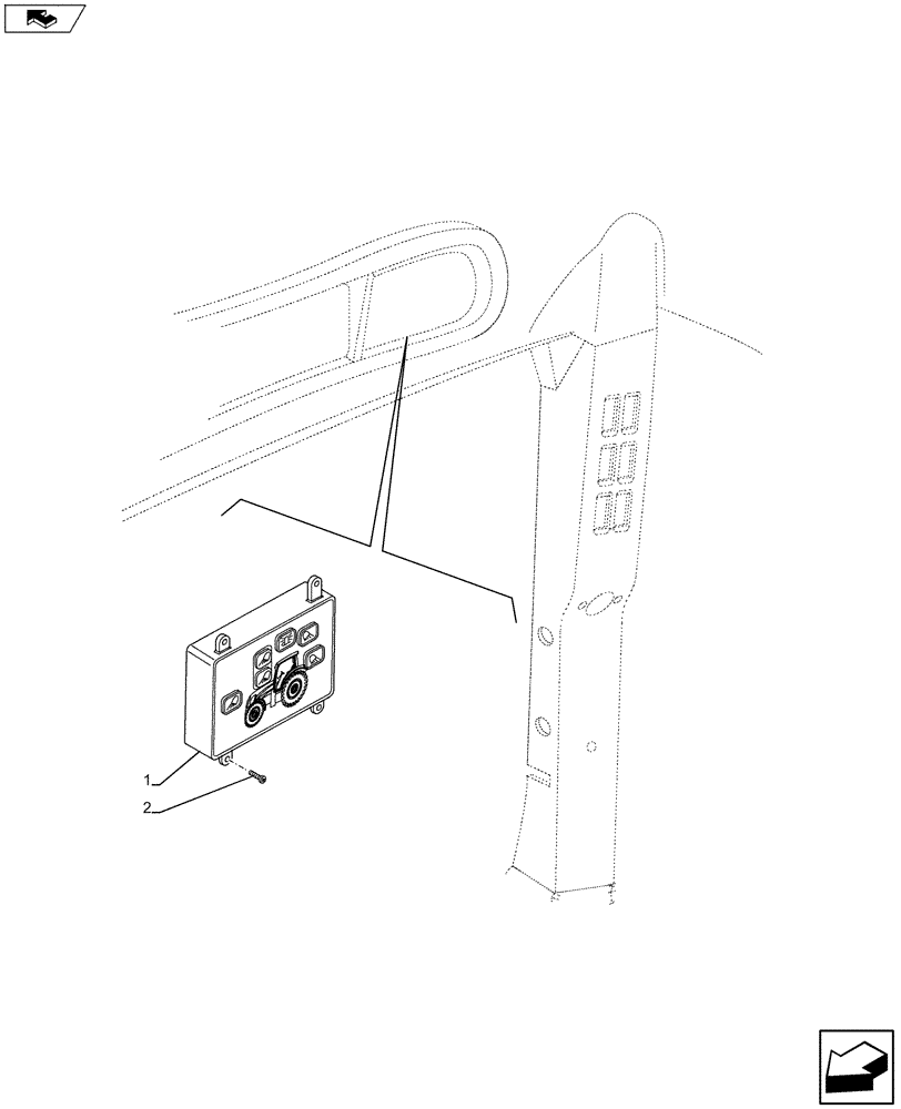 Схема запчастей Case IH MAXXUM 120 - (55.408.CB[01]) - VAR - 390786 - LIGHT CONSOLE SWITCH (55) - ELECTRICAL SYSTEMS