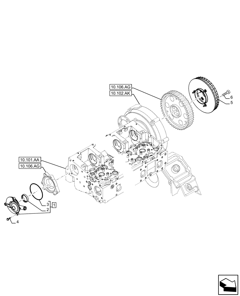 Схема запчастей Case IH F2CFA613A E001 - (10.304.AP) - BREATHER, ENGINE (10) - ENGINE