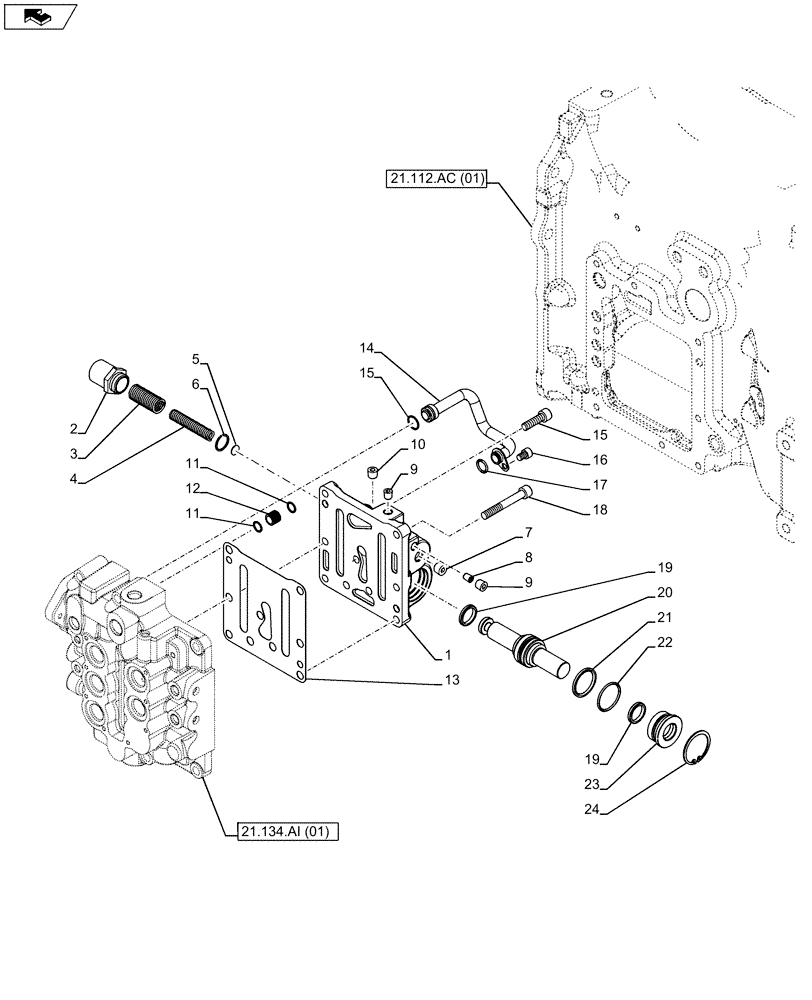 Схема запчастей Case IH MAXXUM 120 - (21.134.AI[02]) - VAR - 390283 - GEARBOX, SOLENOID VALVE (21) - TRANSMISSION