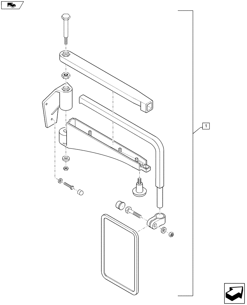 Схема запчастей Case IH 7220 - (88.088.01) - DIA KIT, MIRROR ATTACHMENT, LH AND RH EXTENDABLE - FIELD WILKE 8SB 002 991-17 (88) - ACCESSORIES