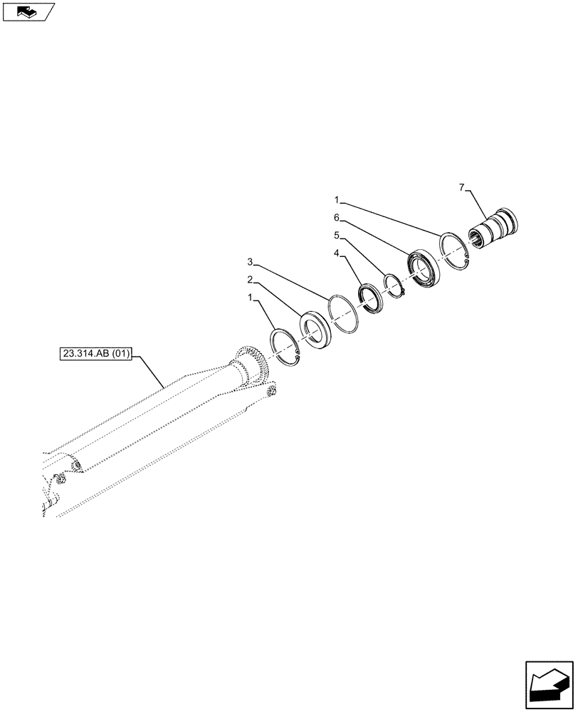 Схема запчастей Case IH MAXXUM 120 - (23.314.AB[01]) - VAR - 390283 - DRIVING GEAR, SPLINED BUSHING (23) - FOUR WHEEL DRIVE SYSTEM