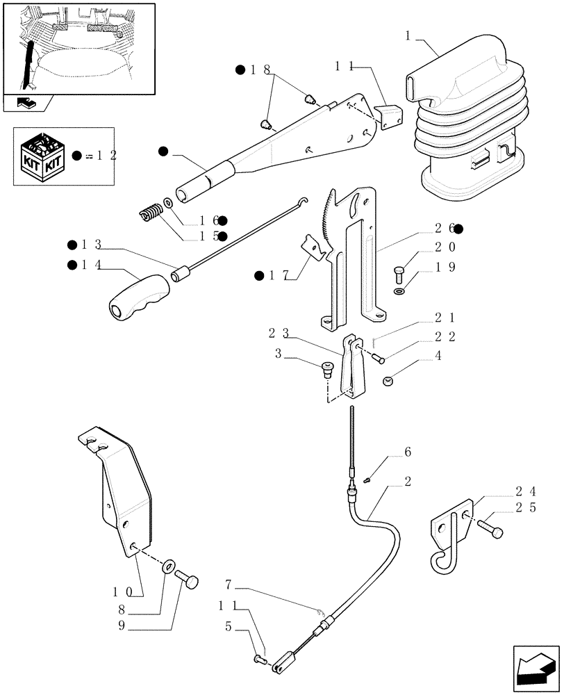 Схема запчастей Case IH PUMA 180 - (1.95.1/01) - (VAR.127-334) ELECTRONIC PARK LOCK - HANDBRAKE CONTROL (10) - OPERATORS PLATFORM/CAB