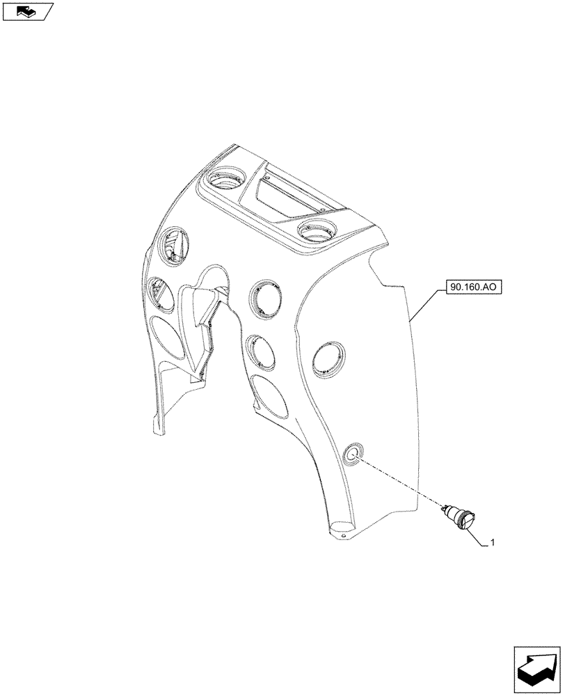 Схема запчастей Case IH FARMALL 85C - (55.512.AD[03]) - CIGARETTE LIGHTER, INSTRUMENT PANEL, W/ CAB (55) - ELECTRICAL SYSTEMS