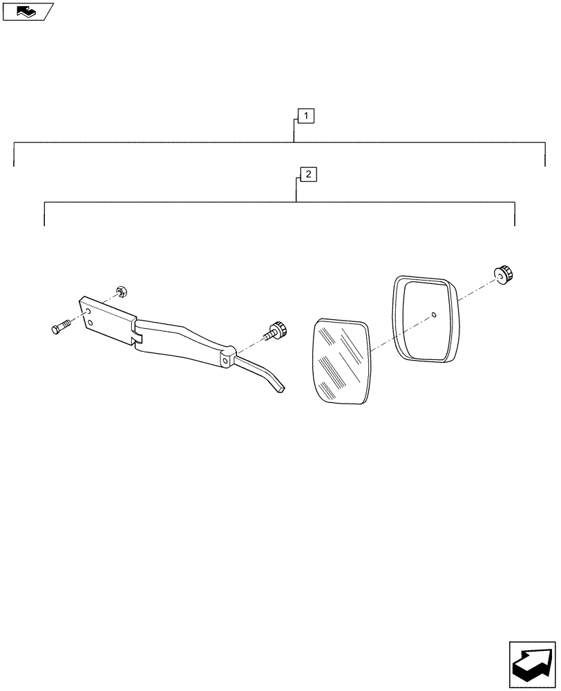 Схема запчастей Case IH VARIOUS - (88.090.01) - DIA KIT, TELESCOPIC MIRRORS 