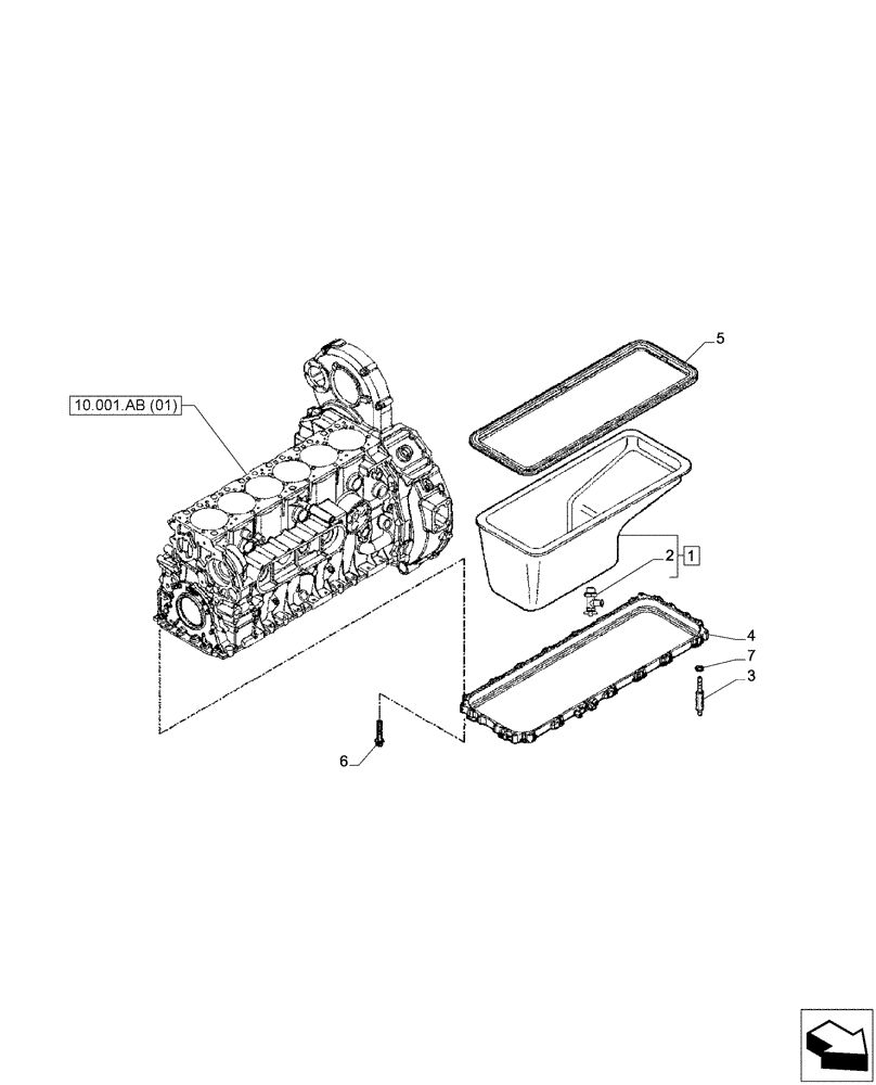 Схема запчастей Case IH F2CFA613A E001 - (10.102.AP) - OIL PAN (10) - ENGINE