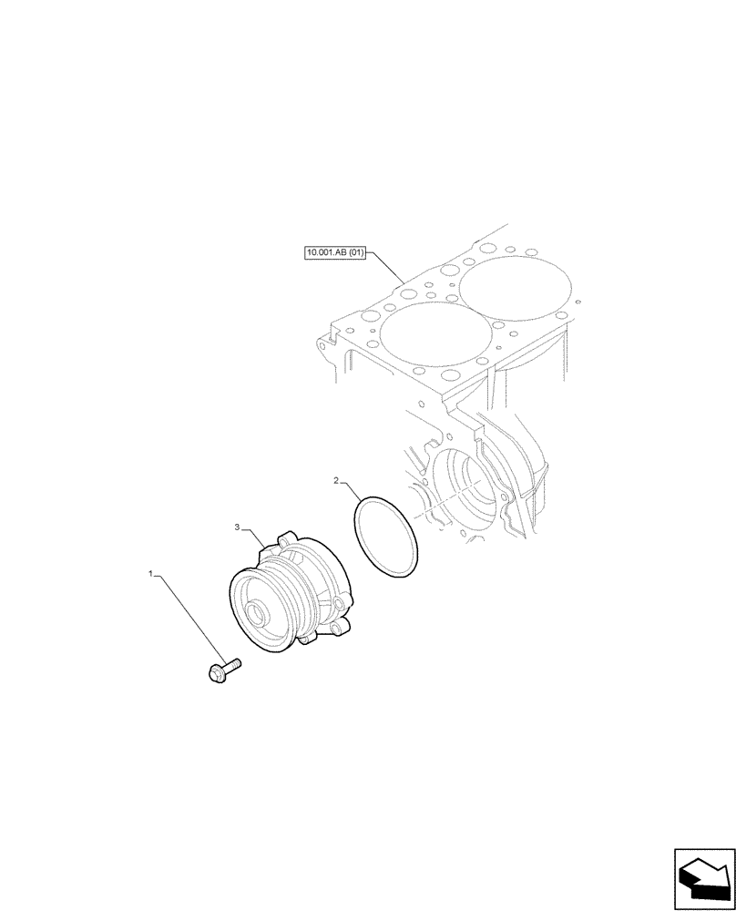 Схема запчастей Case IH F2CFA613A E001 - (10.400.BB) - WATER PUMP (10) - ENGINE