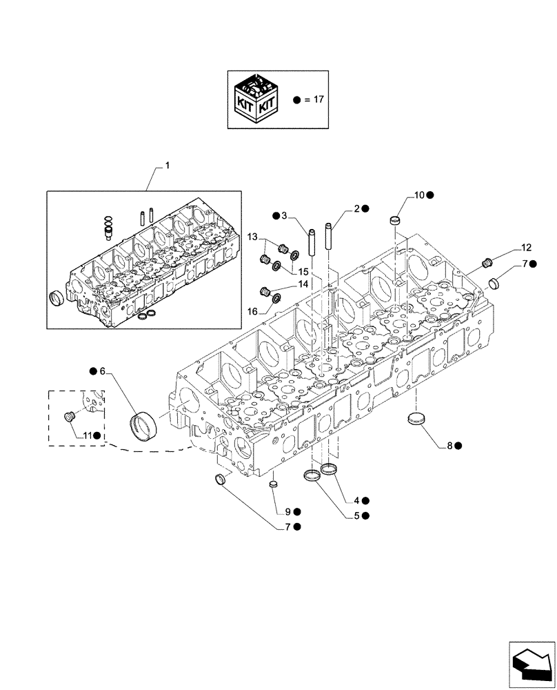 Схема запчастей Case IH F2CFA613A E001 - (10.101.AA[02]) - CYLINDER HEAD (10) - ENGINE