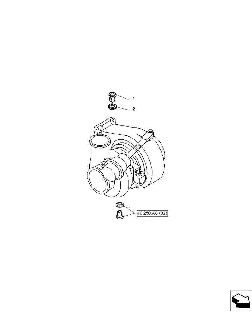 Схема запчастей Case IH F2CFA613A E001 - (10.250.AC[03]) - TURBO WATER OUTLET PIPE (10) - ENGINE