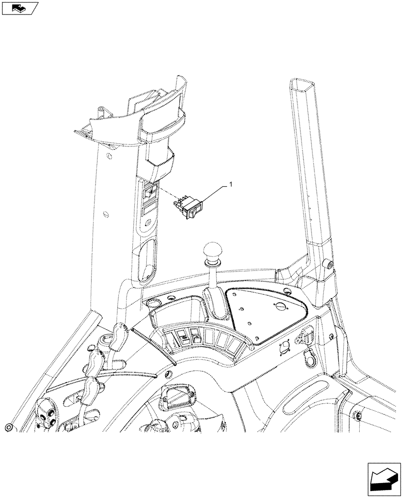 Схема запчастей Case IH FARMALL 105C - (55.405.CH[01]) - VAR - 392756, 743584, 334275 - BEACON SWITCH, W/ CAB (55) - ELECTRICAL SYSTEMS