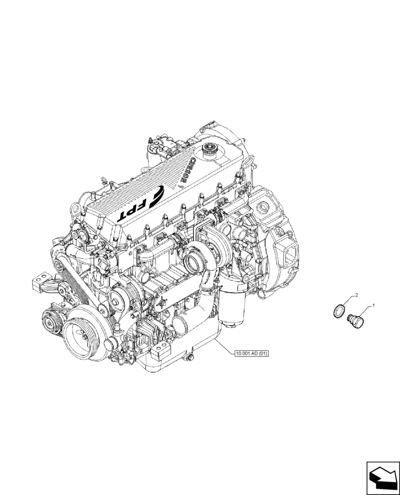 Схема запчастей Case IH F2CFA613A E001 - (10.001.AD[03]) - SENSOR (10) - ENGINE