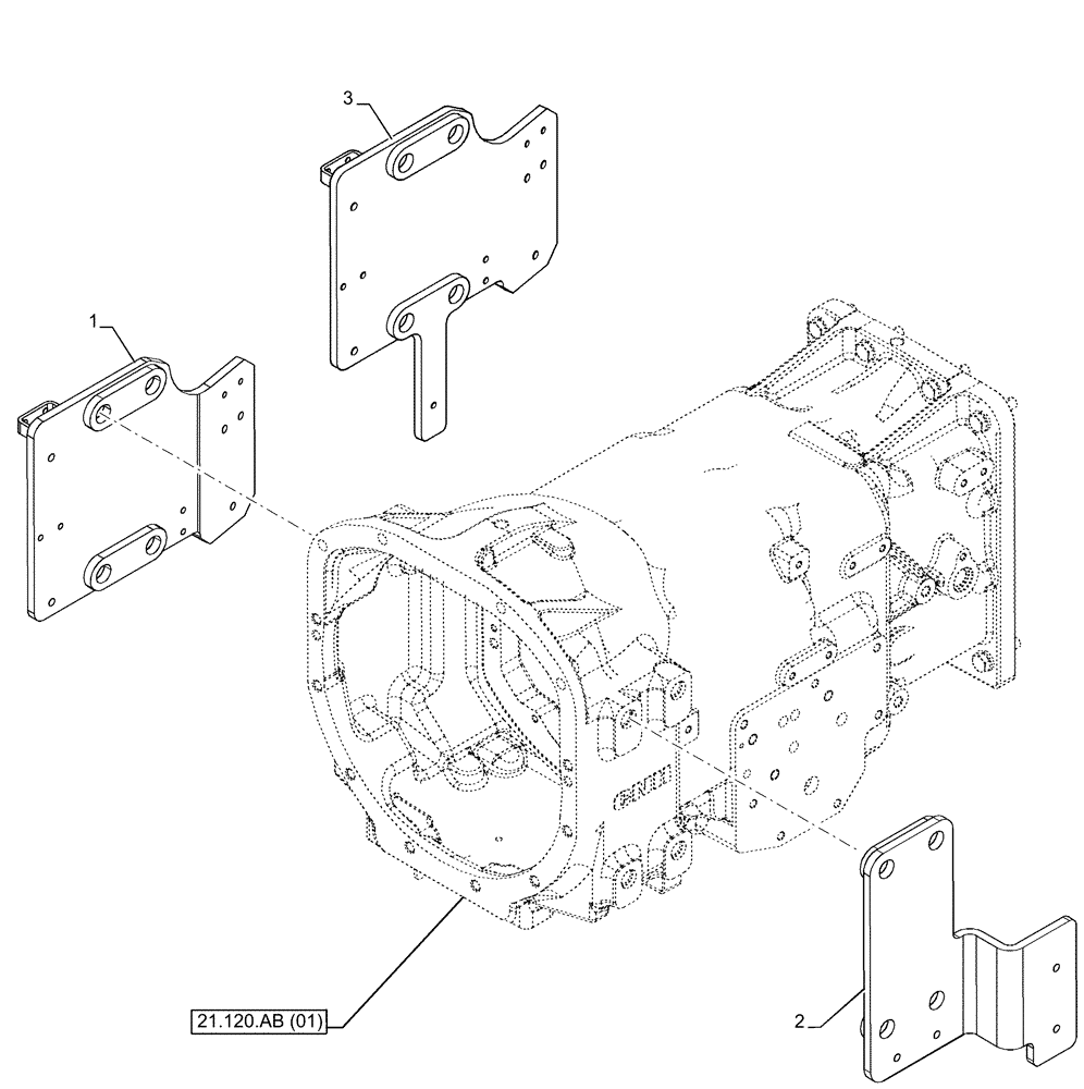 Схема запчастей Case IH FARMALL 105C - (82.100.AK[04]) - VAR - 743593 - SIDE PLATE, LESS FRONT LOADER (82) - FRONT LOADER & BUCKET