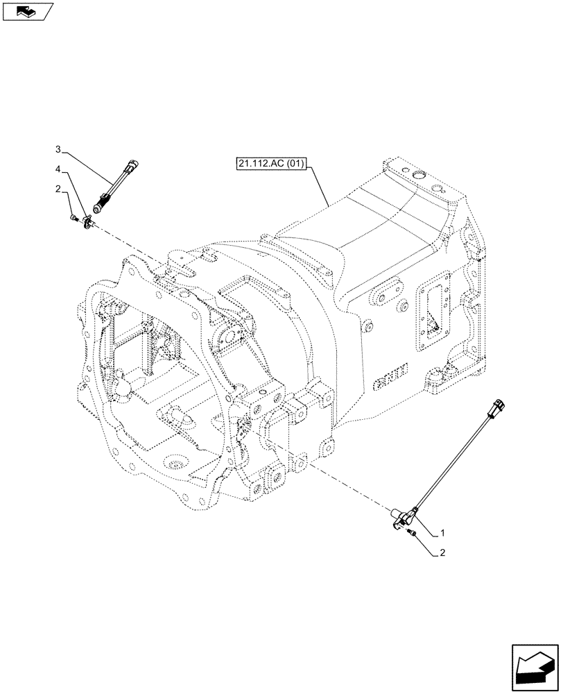 Схема запчастей Case IH MAXXUM 110 - (55.021.AB[03]) - VAR - 390283 - GEARBOX SENSOR (55) - ELECTRICAL SYSTEMS