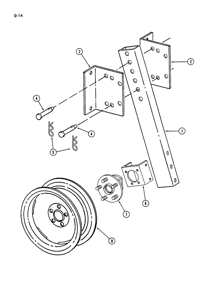 Схема запчастей Case IH 183 - (9-14) - CARRYING WHEELS 