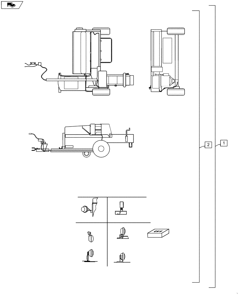 Схема запчастей Case IH SBX540 - (88.055.01) - DIA KIT, LIGHT (88) - ACCESSORIES