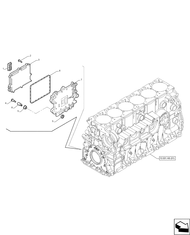 Схема запчастей Case IH F2CFA613A E001 - (55.015.AA) - ELECTRONIC CONTROL UNIT (55) - ELECTRICAL SYSTEMS