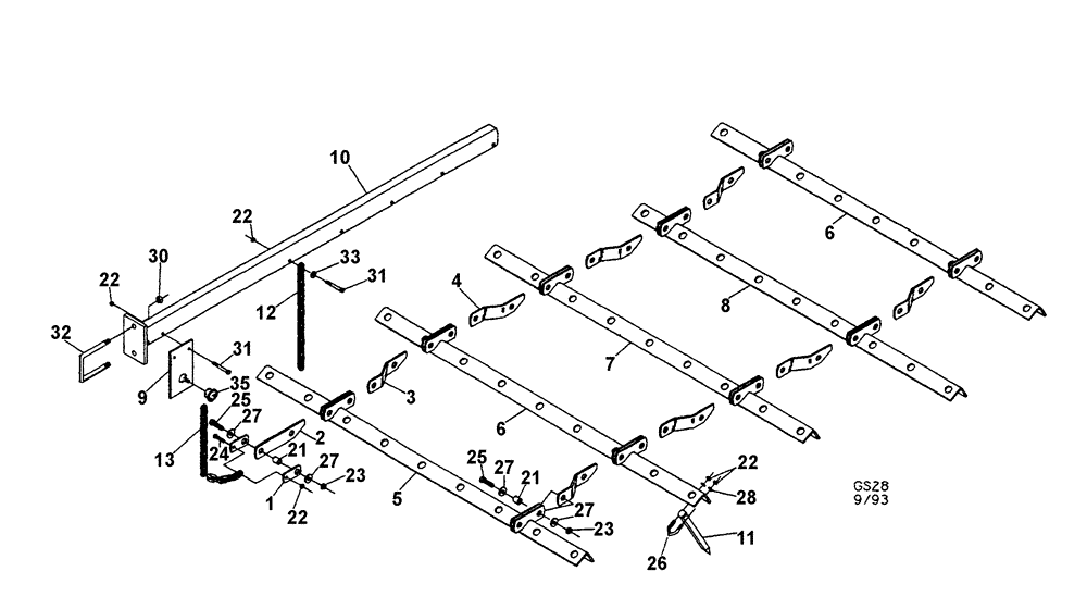 Схема запчастей Case IH TIGER-MATE - (09-13) - SPIKE TOOTH HARROW (09) - CHASSIS/ATTACHMENTS