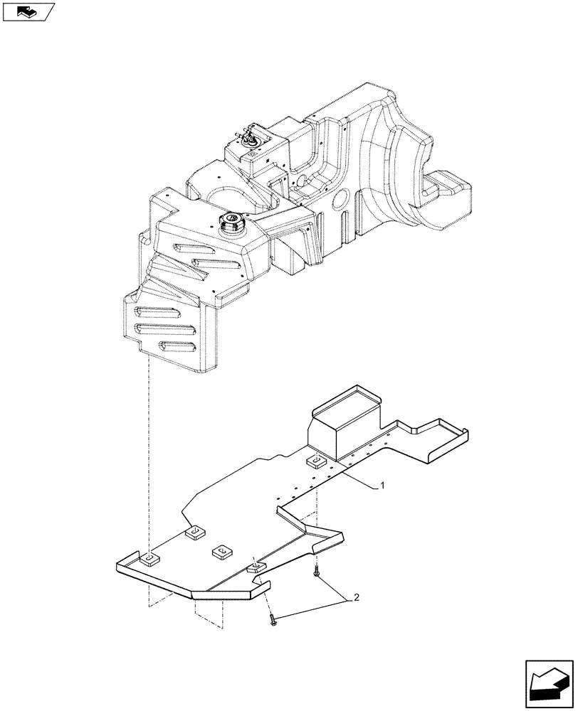 Схема запчастей Case IH MAXXUM 110 - (10.216.AI[06]) - VAR - 330142 - FUEL TANK, SHIELD (10) - ENGINE