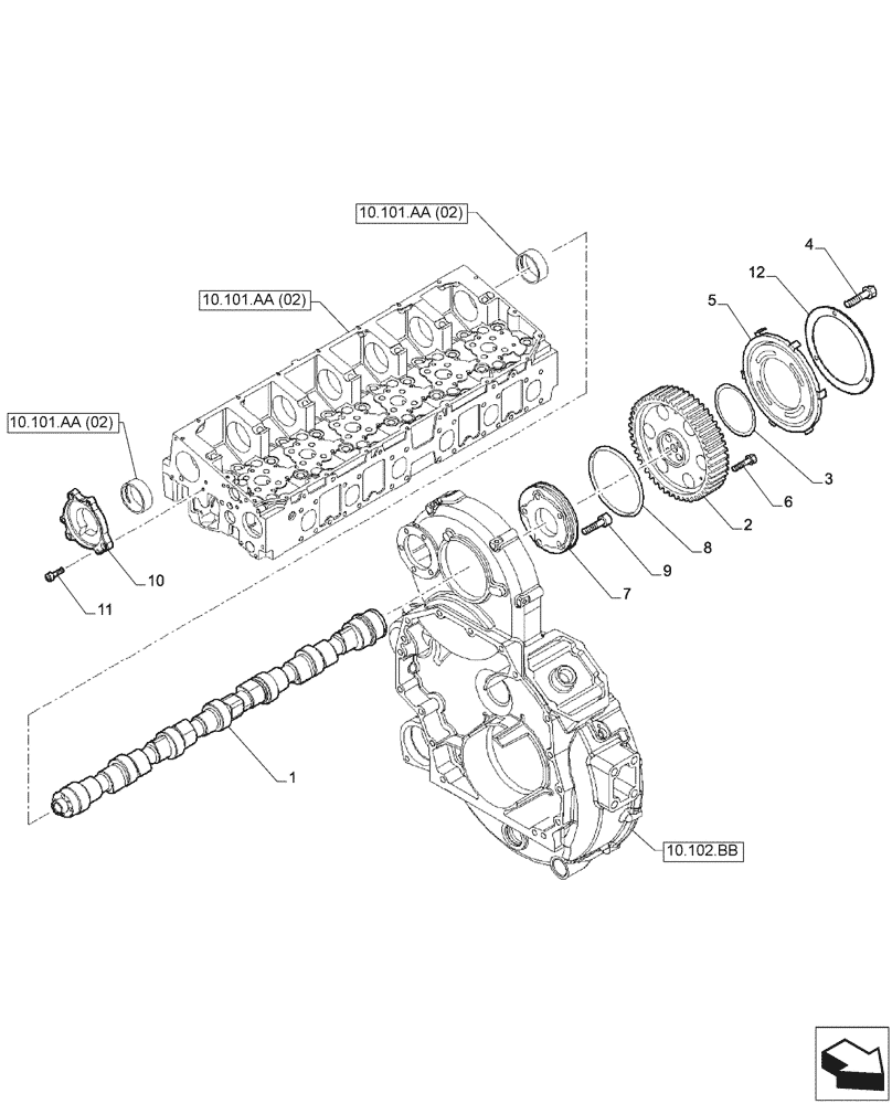 Схема запчастей Case IH F2CFA613A E001 - (10.106.AG) - TIMING CONTROL , COMPONENTS (10) - ENGINE