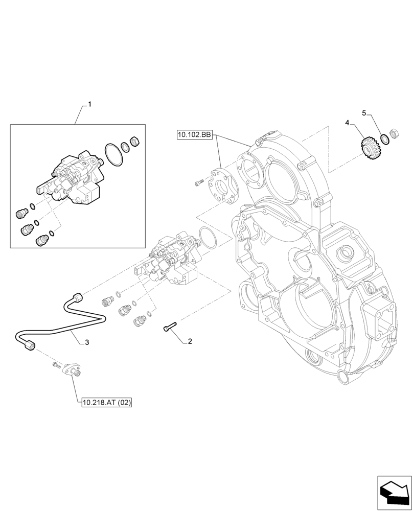 Схема запчастей Case IH F2CFA613A E001 - (10.218.AT[01]) - INJECTION PIPE (10) - ENGINE