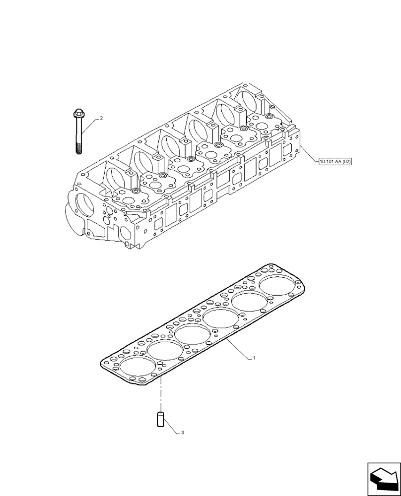 Схема запчастей Case IH F2CFA613A E001 - (10.101.AA[01]) - CYLINDER HEAD GASKET (10) - ENGINE