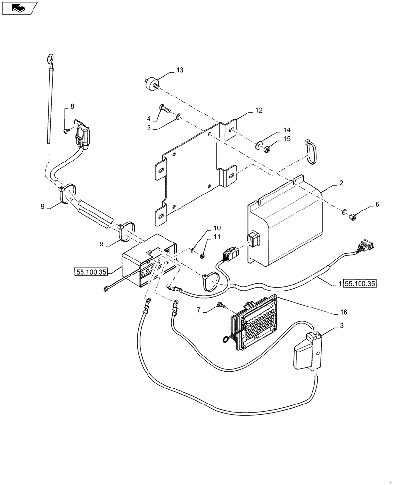 Схема запчастей Case IH STEIGER 350 - (55.302.03[03]) - BATTERY EQUALIZER/CONVERTER - WITH SCR - NORTH AMERICA (55) - ELECTRICAL SYSTEMS