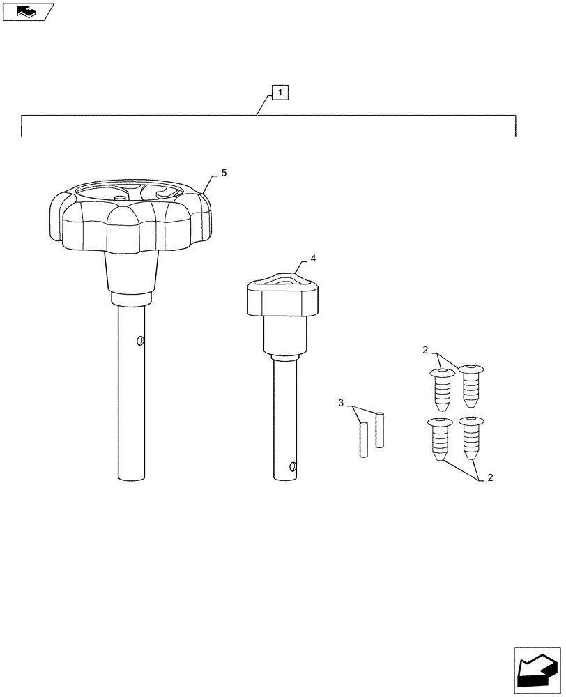 Схема запчастей Case IH FARMALL 40B - (88.090.10) - SEAT SUSPENSION KNOB KIT (88) - ACCESSORIES