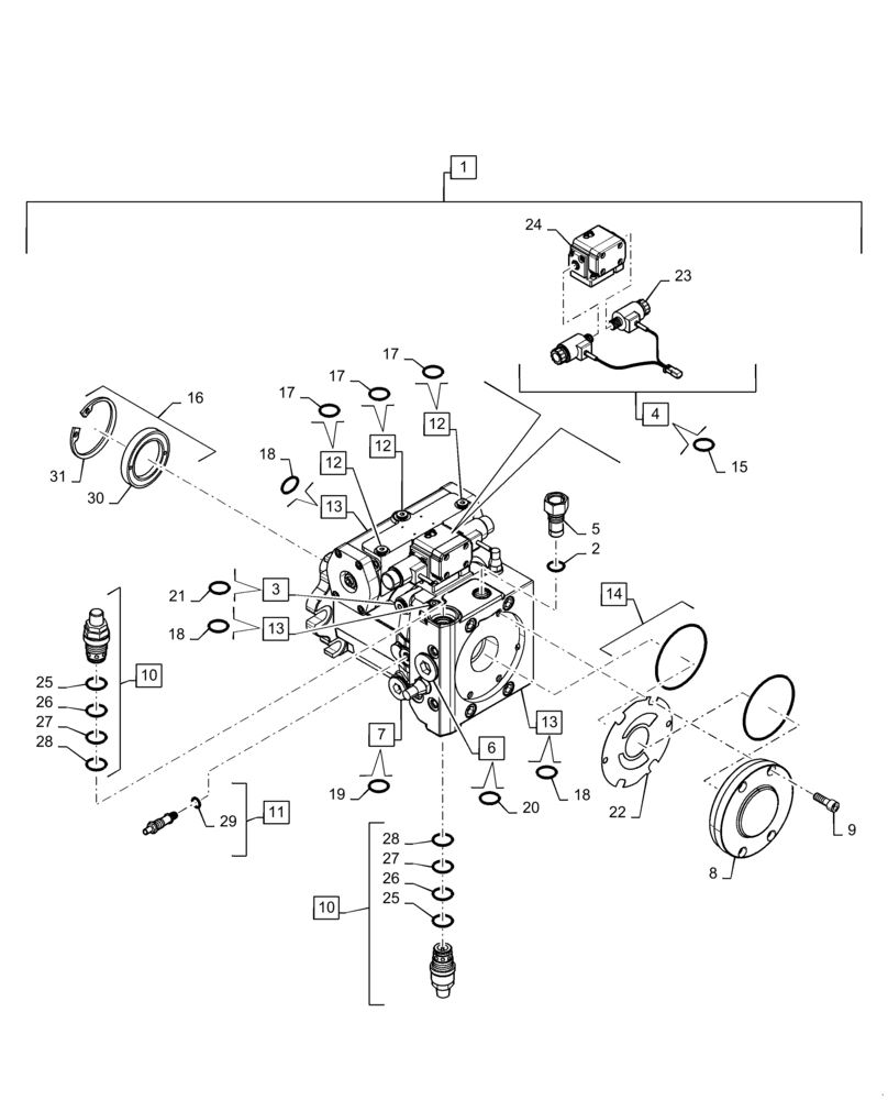 Схема запчастей Case IH 8240 - (29.100.AC[02]) - HYDROSTATIC PUMP, COMPONENTS (29) - HYDROSTATIC DRIVE