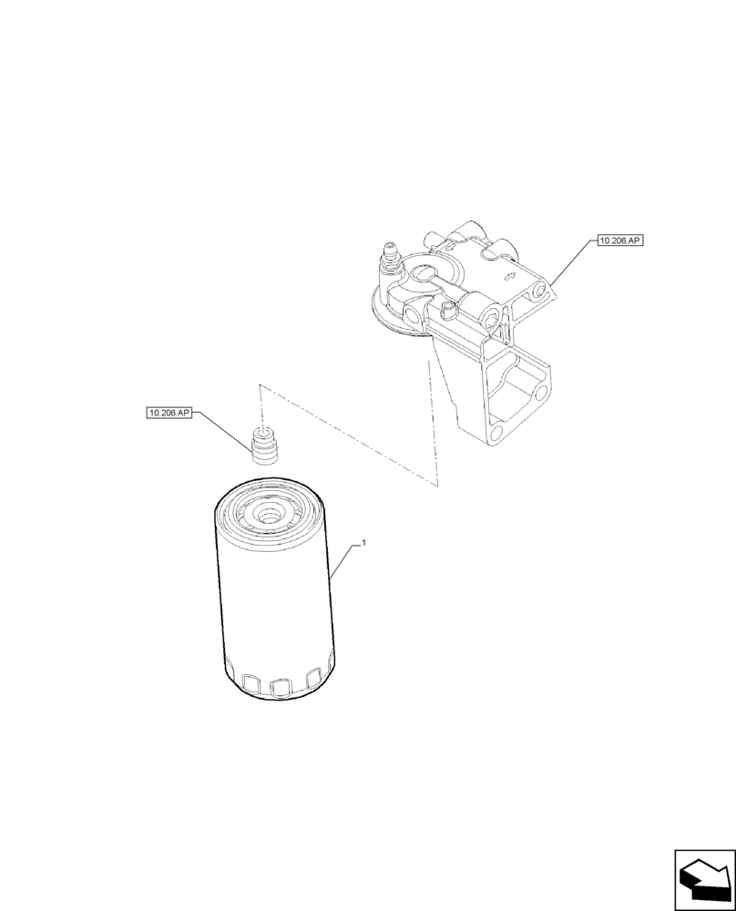 Схема запчастей Case IH F2CFA613A E001 - (10.206.AG) - FUEL FILTER (10) - ENGINE