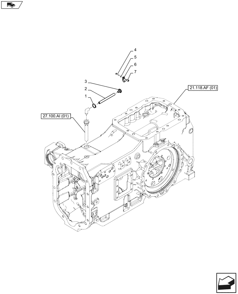 Схема запчастей Case IH MAXXUM 110 - (27.100.AI[02]) - VAR - 390283 - REAR AXLE, HOUSING, BREATHER (27) - REAR AXLE SYSTEM