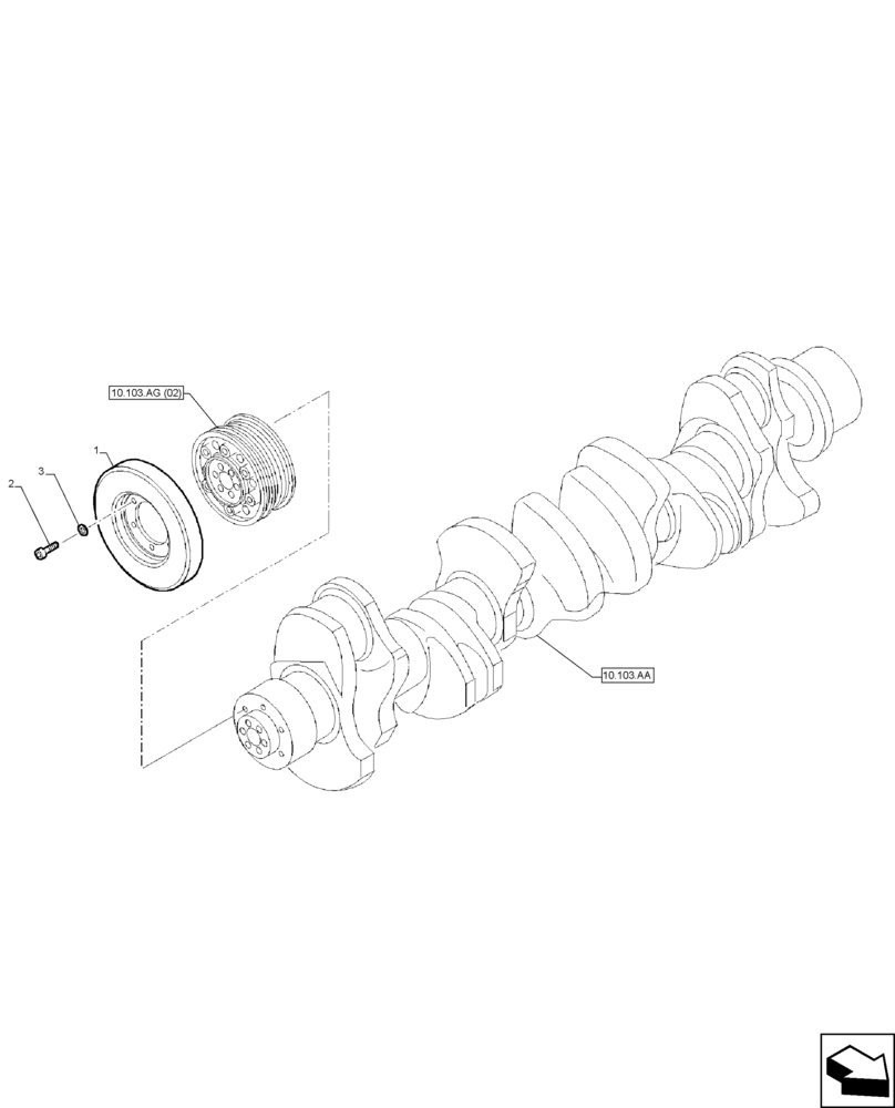 Схема запчастей Case IH F2CFA613A E001 - (10.110.AD) - DAMPER, CRANKSHAFT (10) - ENGINE