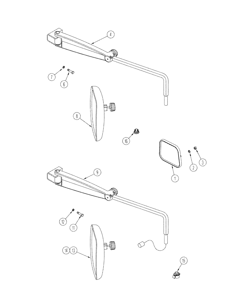 Схема запчастей Case IH STX375 - (09-29) - MIRRORS (09) - CHASSIS