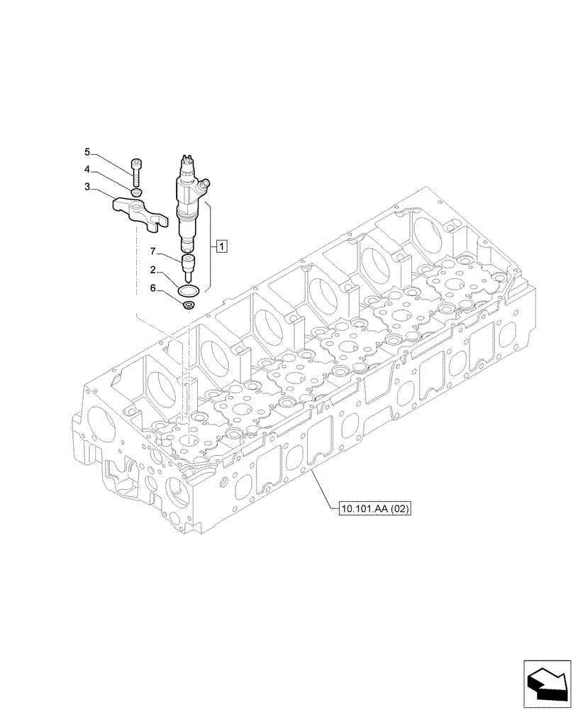 Схема запчастей Case IH F2CFA613A E001 - (10.218.AF) - INJECTORS (10) - ENGINE