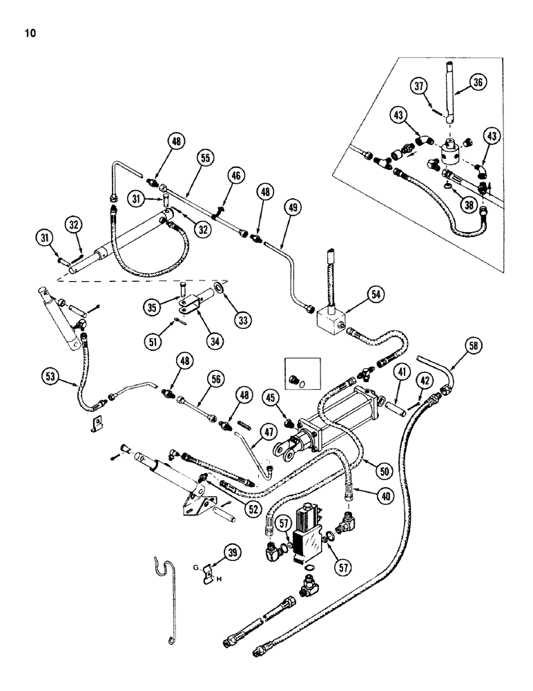 Схема запчастей Case IH 742 - (10) - HYDRAULICS, FRONT UNIT 