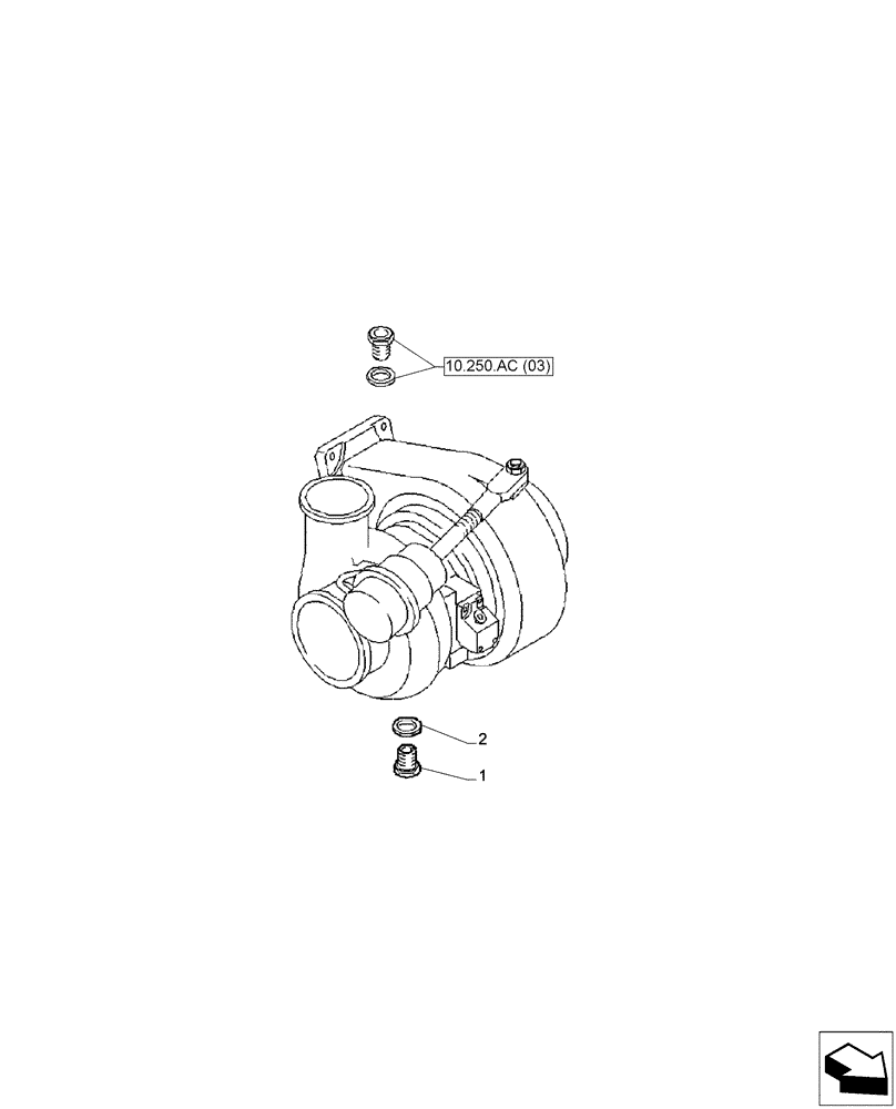 Схема запчастей Case IH F2CFA613A E001 - (10.250.AC[02]) - TURBO WATER INLET PIPE (10) - ENGINE