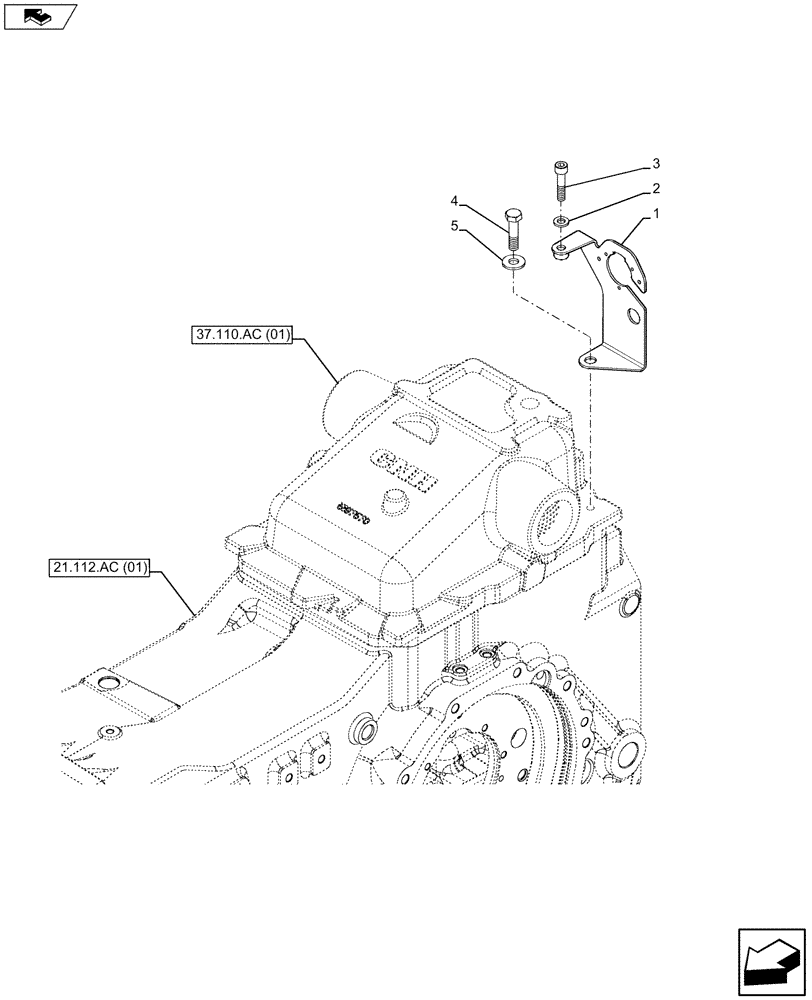 Схема запчастей Case IH MAXXUM 110 - (33.220.AC[03]) - VAR - 331723, 332302, 744785 - BRAKE, PLUG (33) - BRAKES & CONTROLS