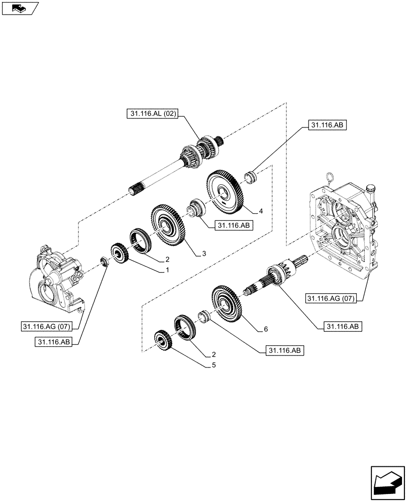 Схема запчастей Case IH FARMALL 115C - (31.116.AK[04]) - VAR - 743768 - PTO 540/540E/1000 RPM, HYDRAULIC, DRIVEN GEAR (31) - IMPLEMENT POWER TAKE OFF